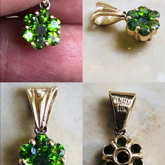 10K Yellow Gold Peridot Gemstone Small Pendant - Picture 2 of 5